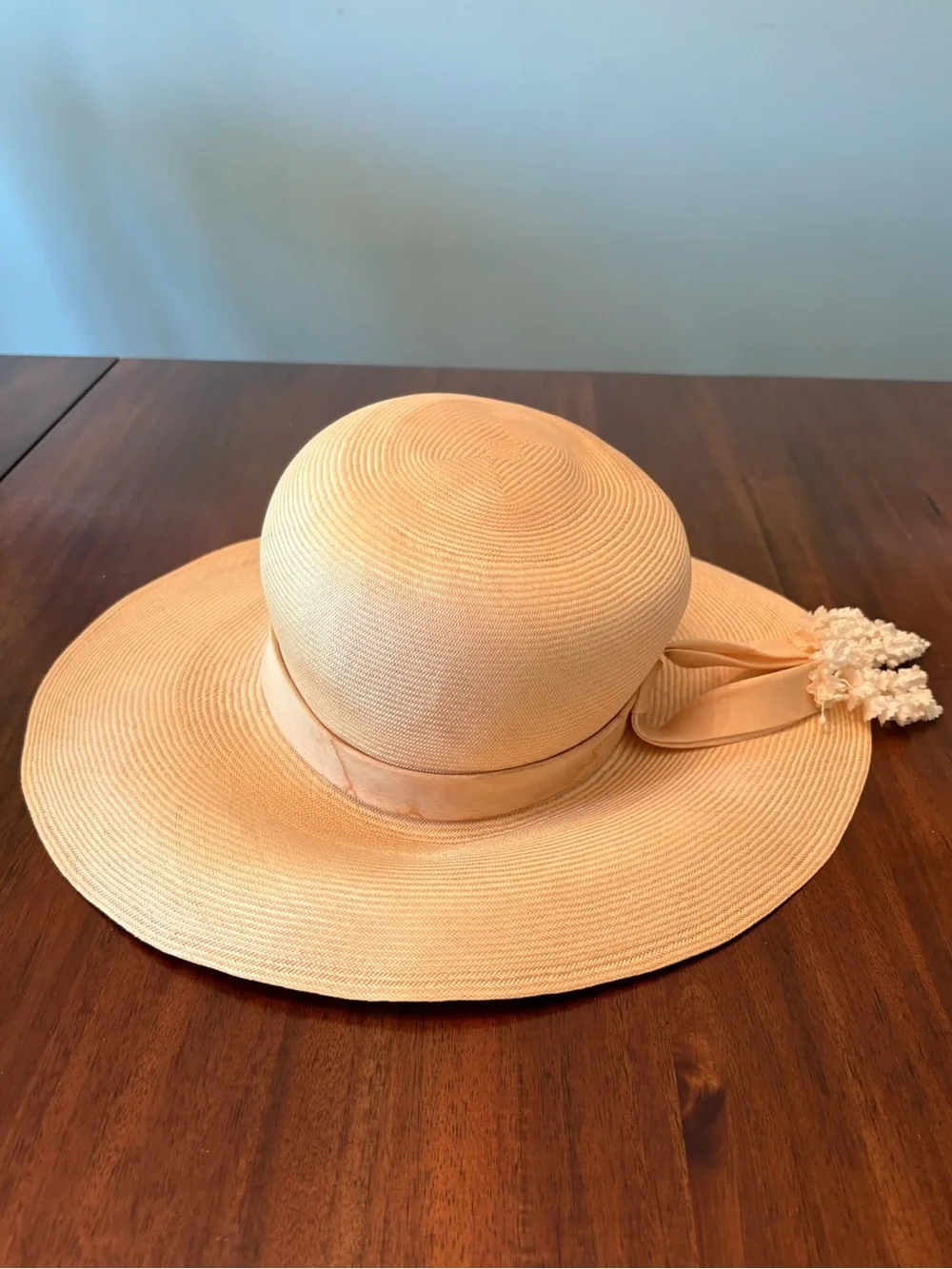 Vintage Adolfo II Straw Sun Hat Wide Brim 1970s Derby Garden Hat